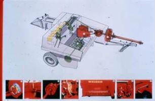 Schemazeichnung: Futtererntetechnik, Hochdruckpresse