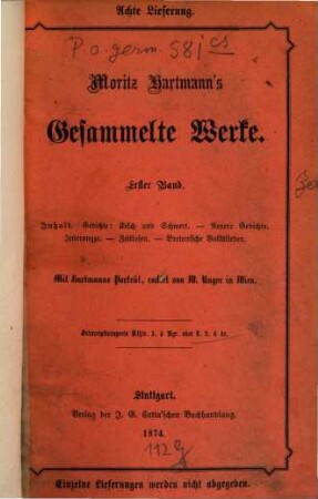 Moritz Hartmann's gesammelte Werke, 1