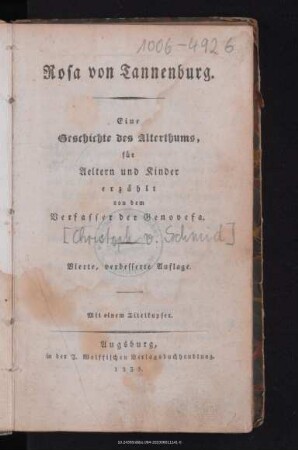 Rosa von Tannenburg : eine Geschichte des Alterthums ; für Aeltern und Kinder