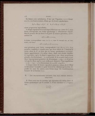II. Les transformations linéaires. Les plus simples modules singuliers.