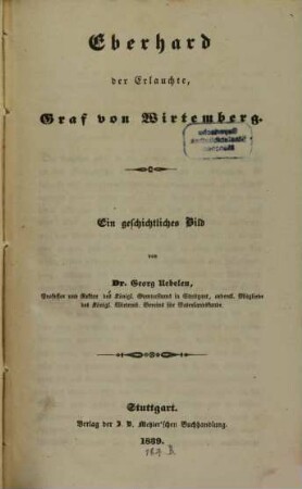 Eberhard der Erlauchte, Graf von Wirtemberg