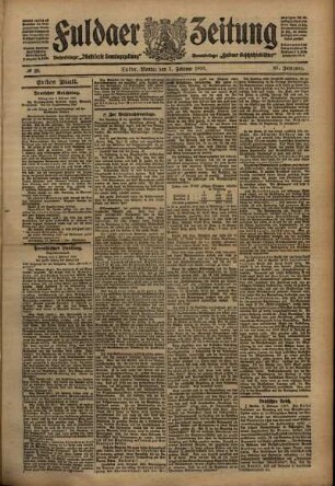 Erste Ausgabe vom Montag, den 07. Februar 1910.