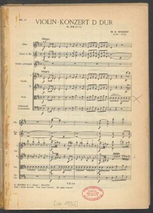 Violin-Konzert D Dur : K. 218 (1775)