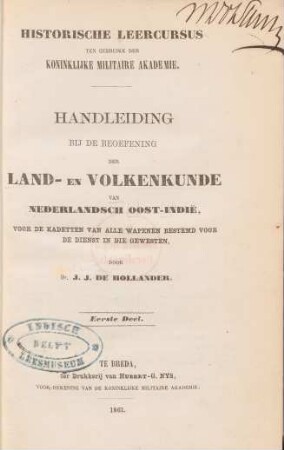Deel 1: Handleiding bij de beoefening der land- en volkenkunde van Nederlandsch-Oost Indie