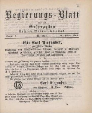 Nr. 3 : 26. Februar 1869