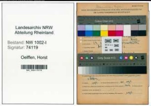 Entnazifizierung Horst Von Oelffen , geb. 29.09.1909 (Arbeiter)