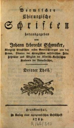 Vermischte Chirurgische Schriften, 3