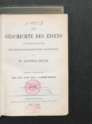 Abteilung 2: Das XVI. und XVII. Jahrhundert