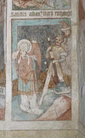 Apostel und Heilige — Heiligendarstellung und Martyrium — Enthauptung des Alban von Mainz