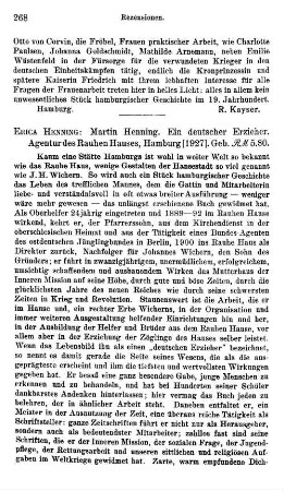 Hennig, Erica :: Martin Hennig, ein deutscher Erzieher : Hamburg, Agentur des Rauhen Hauses, 1927
