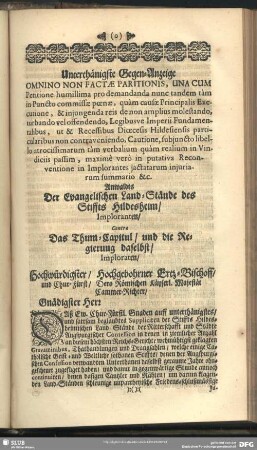 Unterthänigste Gegen-Anzeige