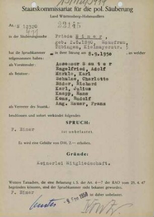 Eimer, Frieda