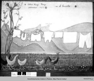 Die Wäsche : Hühner auf dem Feld