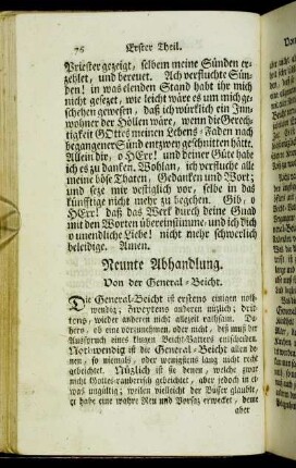 Neunte Abhandlung. Von der General-Beicht