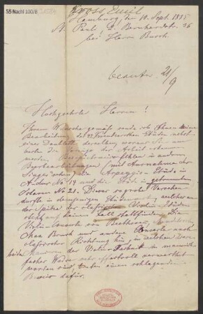Brief an B. Schott's Söhne : 10.09.1885