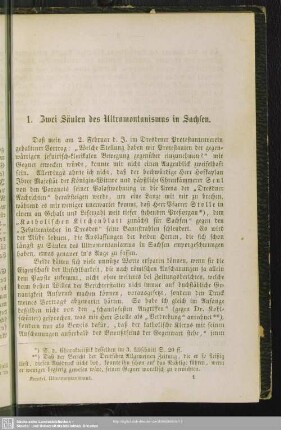 1. Zwei Säulen des Ultramontanismus in Sachsen