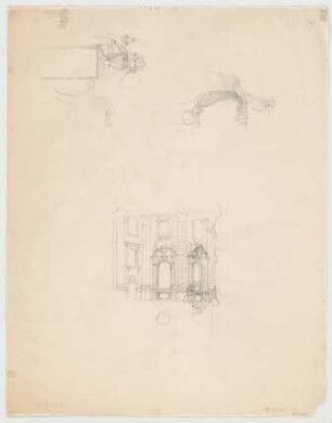 Thiersch, Friedrich von; München; Justizpalast - Dekoration (Ansichten, Perspektive)