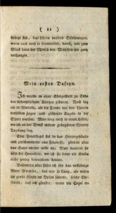 Mein erstes Daseyn