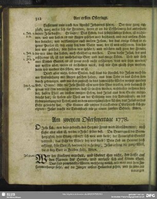 Am zweyten Osterfeyertage 1778