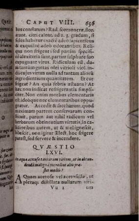 Quaestio LXIV. An aqua acetosae tantarum virium, ut in obtundenda maligna putredine aliis praestet mediis?