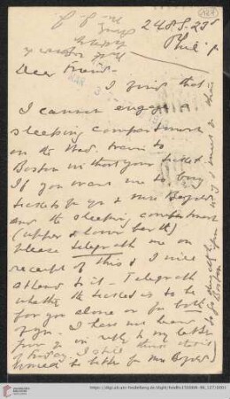 Briefe von Morris Jastrow an Carl Bezold: Karte von Morris Jastrow an Carl Bezold