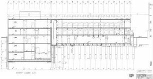 Stuttgart Hbf: Neubau Basagebäude - Schnitt Achse 1-2 Nebengeb. Seitenflügel