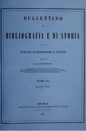 Tomo IX. Maggio 1876.