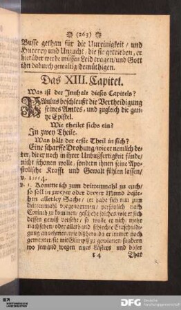 Das XIII. Capitel.