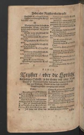 Register über die Sprüche der heiligen Schrifft
