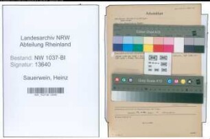 Entnazifizierung Heinz Sauerwein , geb. 04.10.1914 (Techn.Bahninspektor)