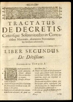 Summaria Tituli I. [IV.]