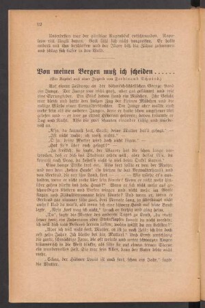 Von meinen Bergen muss ich scheiden