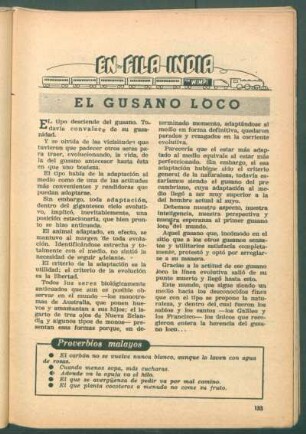 El gusano loco : En fila india
