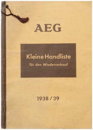 Kleine Handliste für den Wiederverkauf 1938/39 (Preisliste)