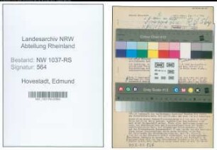 Entnazifizierung Edmund Hovestadt , geb. 12.08.1898 ()