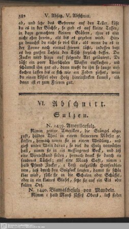 VI. Abschnitt. Sulzen