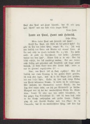 Tante an Paul, Hans und Heinrich.