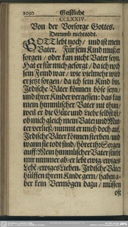 CCLXXIV. Von der Vorsorge Gottes