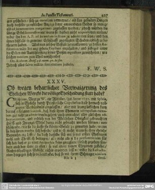 XXXV. [Aliud Responsum, In Causa Matrimoniali]