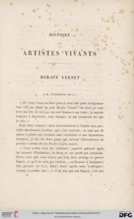 Histoire des artistes vivants - Horace Vernet