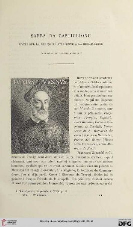 2. Pér. 30.1884: Sabba da Castiglione, [2] : notes sur la curiosité italienne a la renaissance