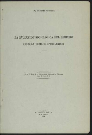 La evolución sociológica del derecho según la doctrina Spengleriana