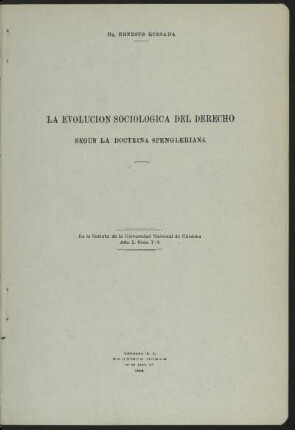 La evolución sociológica del derecho según la doctrina Spengleriana