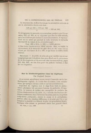 Sur la biolectrogenese chez les vegetaux