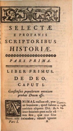 Selectae e profanis scriptoribus historiae : quibus admista sunt varia honeste vivendi praesepta ex iisdem scriptoribus deprompta. 1