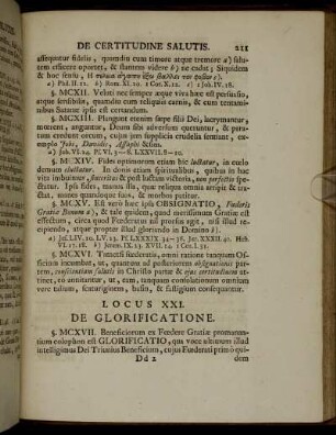 Locus XXI. De Glorificatione. - Locus XXV. De Sacra Cœna.