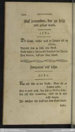 Zweymal eilf Uhr. 1761