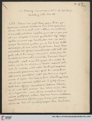 Briefabschriften von Ernst Volger (1888) aus der Sammlung Rehdiger der Stadtbibliothek Breslau. Teil I: Baudiss, Beutterich, Ehemius, Haller, Melissus, Ostrorog, Pareus, Rehdiger und Reuter.: Brief von Waclaw Ostroróg an Johannes Crato