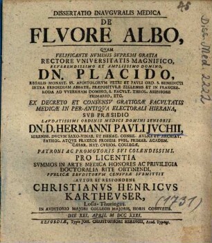 Dissertatio Inavgvralis Medica De Flvore Albo