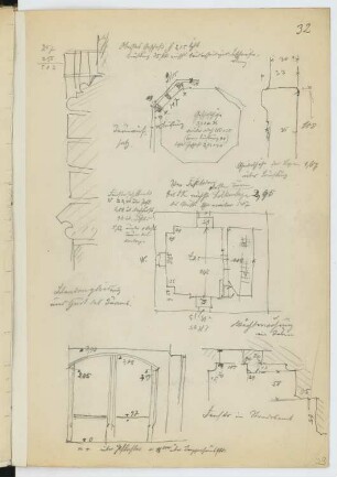 Rathaus, Gardelegen: Details Keller (aus: Skizzen- und Fotoalbum 28)